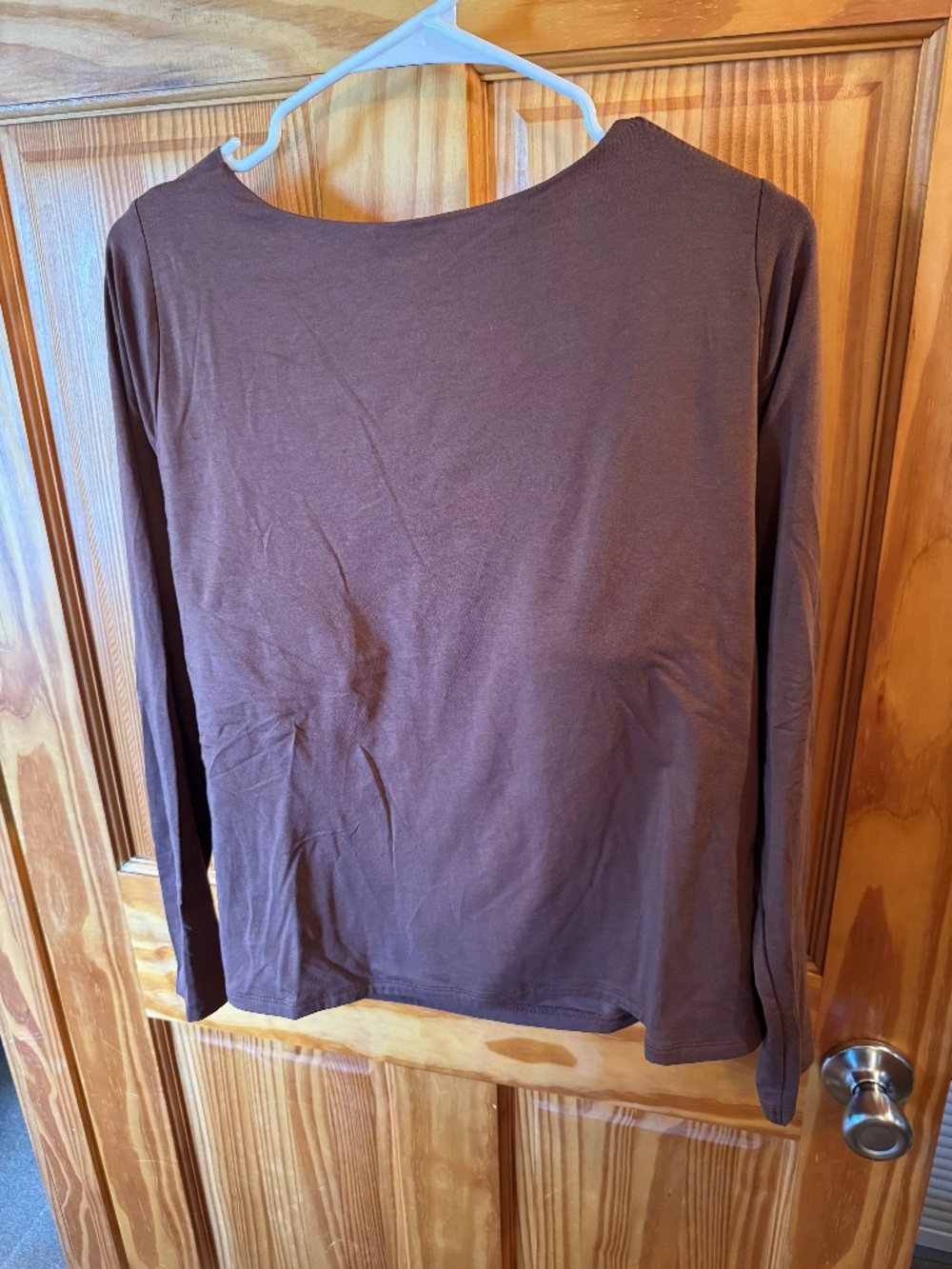 Brown Bra-Free Cowl-Back Hardware Top